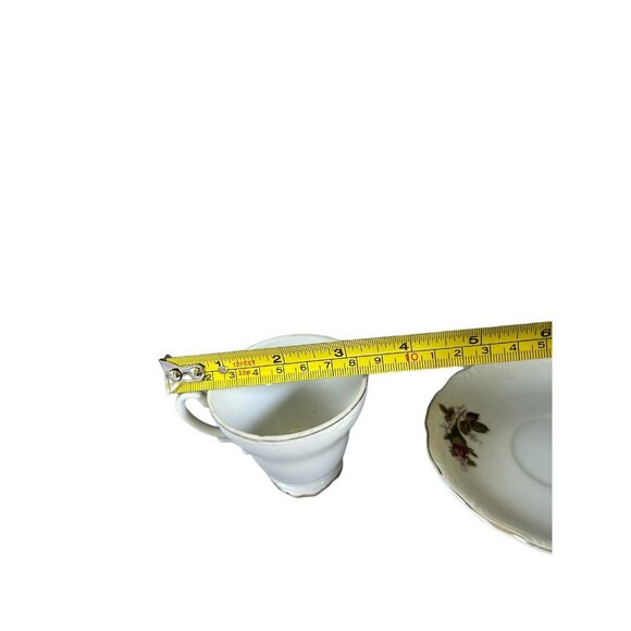 Tuscan Bone China Demitasse Tea Cup & Saucer Set Pink Rose Floral Pattern - Picture 10 of 11